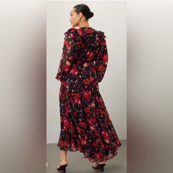 Slate & Willow Floral Midi Wrap Dress Size XL - Picture 3 of 10